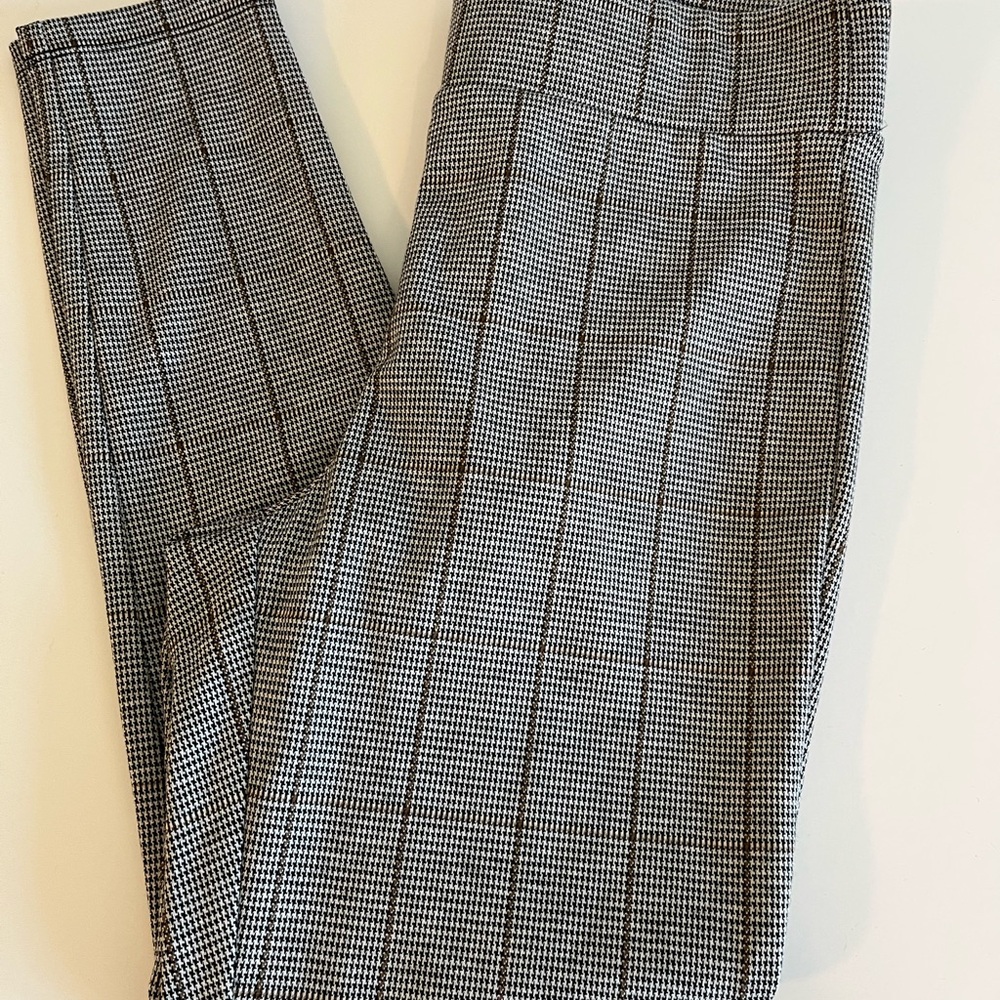 Loft Brown/Black Houndstooth Stretch Waist Size SP Pants
